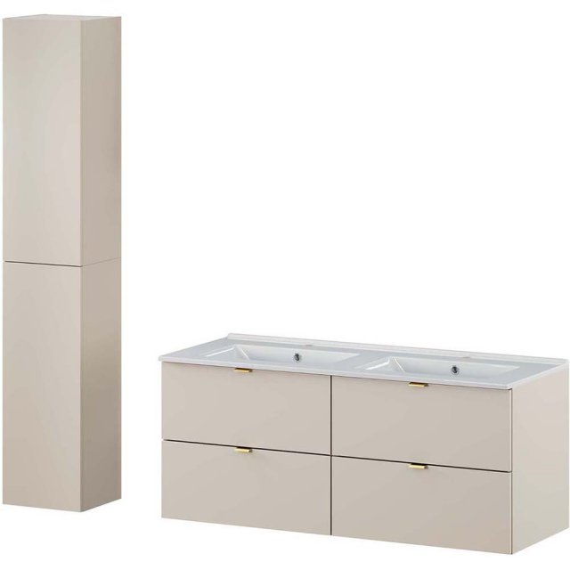 COMAD Zestaw mebli DALIA CASHMERE 2 szafki, umywalka meblowa LAVA 120