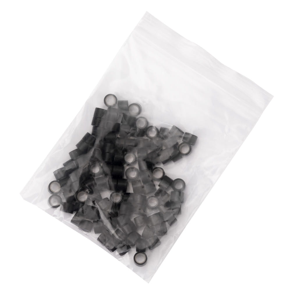 Mikroringi z silikonem do przedłużania włosów 6 mm kolor Nr 1 woreczek 100 szt