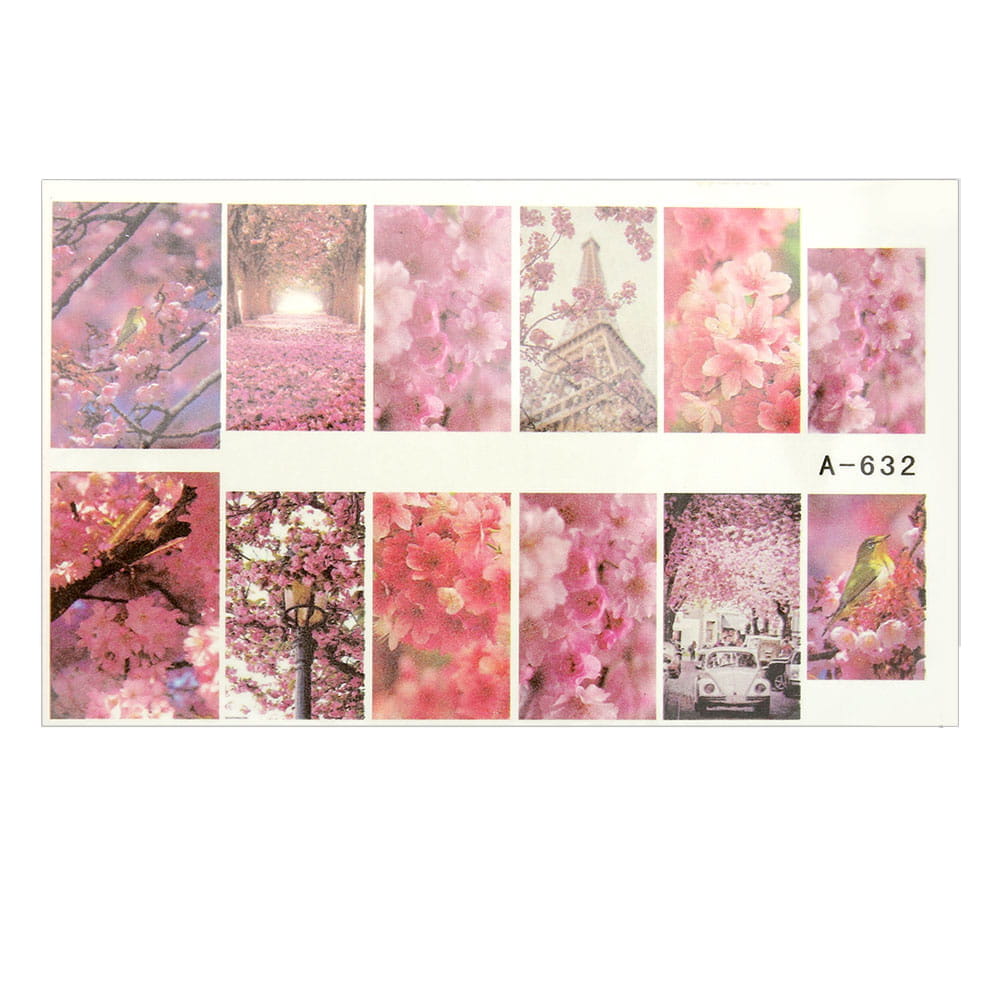 Naklejki wodne do paznokci arkusz 9 x 5,5 cm a Nr 632