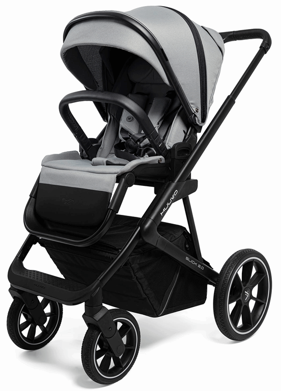 Muuvo Slick 2.0 - uniwersalny wózek głęboko-spacerowy 2 w 1-Light Grey