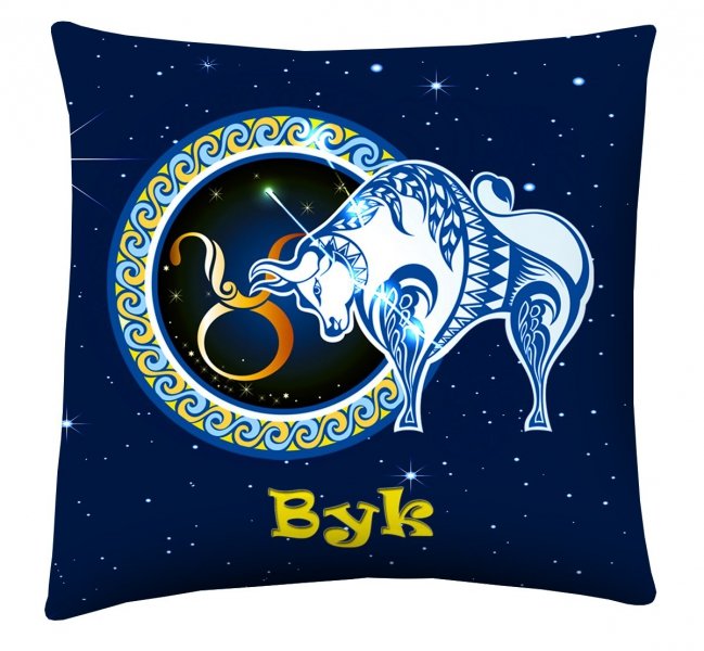 Poduszka z nadrukiem dwustronnym Znak Zodiaku 40x40 wz. Byk