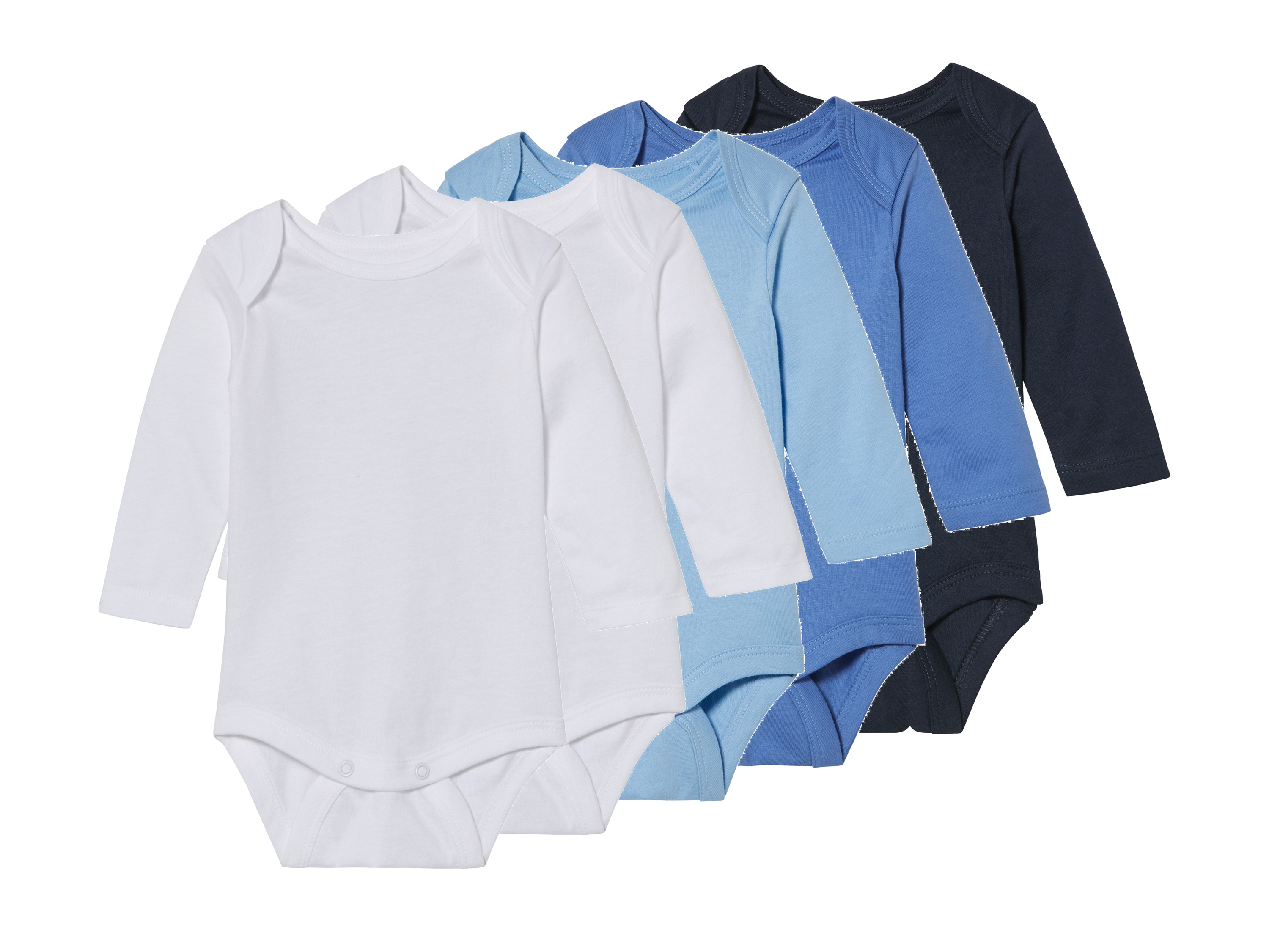 lupilu Body niemowlęce z bawełny, 5 sztuk Niebieski/ biały, 62/68