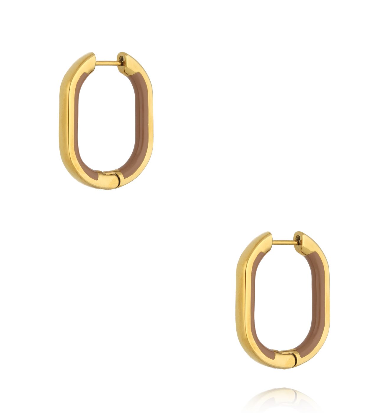 Kolczyk owalne emaliowane Mocha Mousse KSA2406