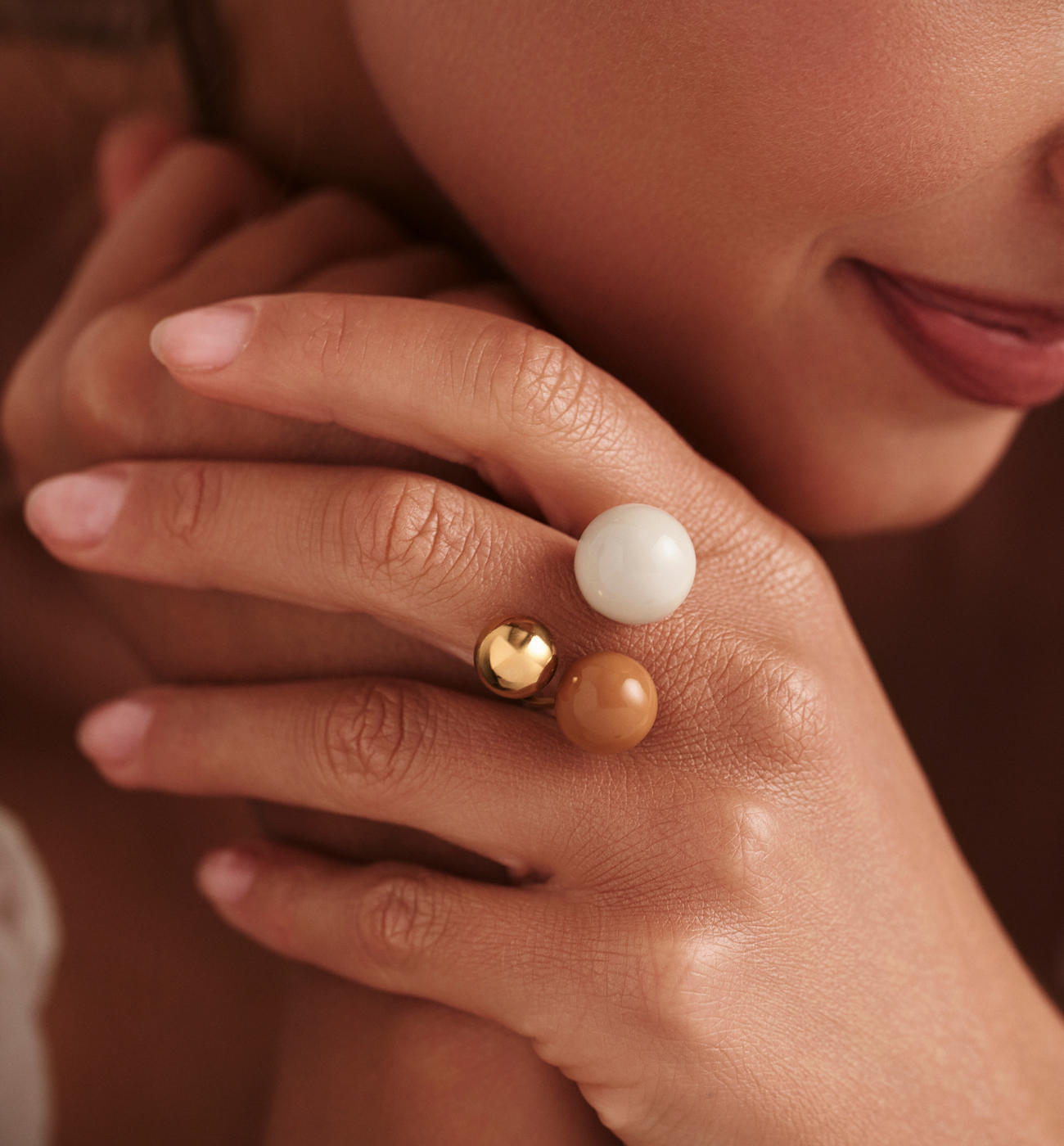 Pierścionek z kulkami emaliowany PSA1078