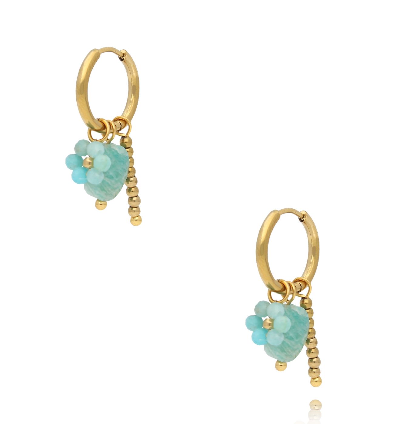 Kolczyki kwiatuszki z amazonitami KPA0263