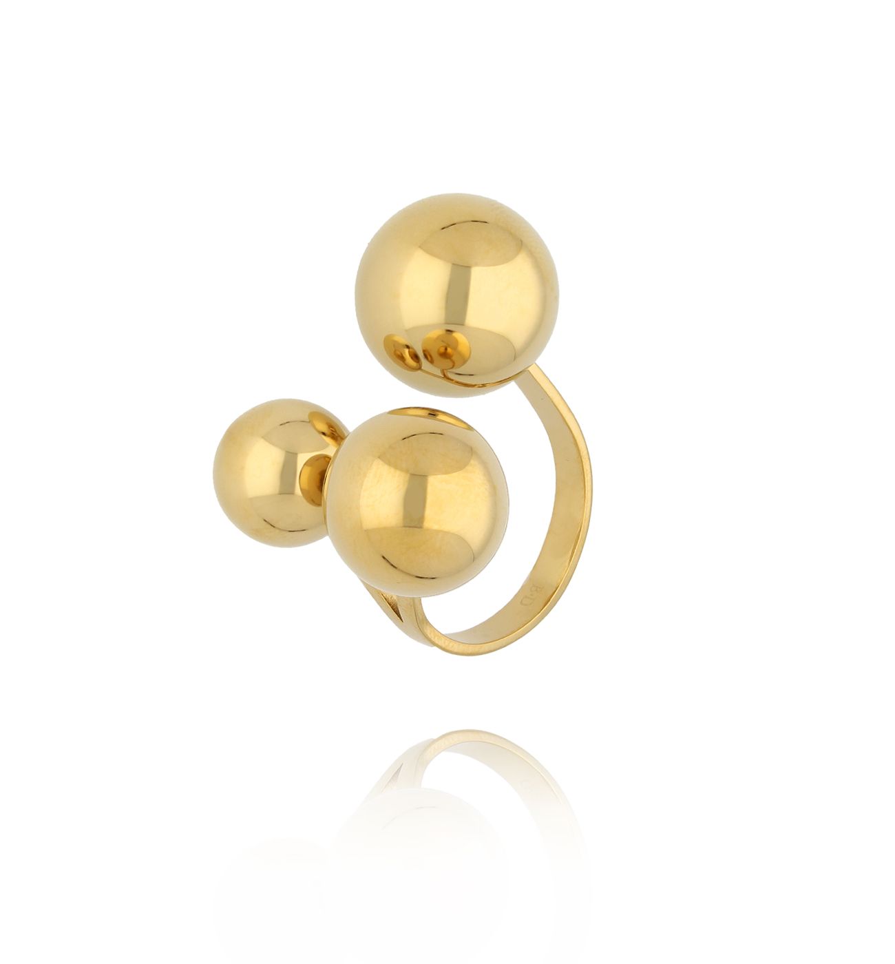 Pierścionek z kulkami złoty - By Dziubeka