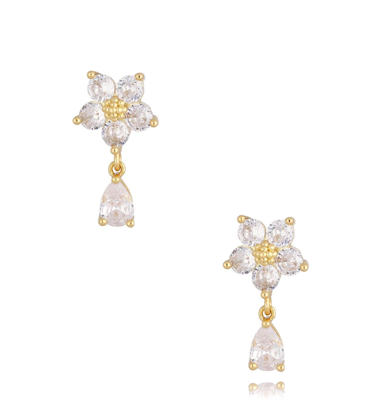 Kolczyki transparentne kwiatki Instyle KSS1216