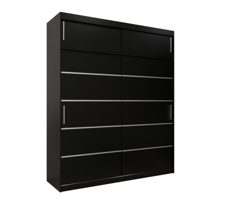 Szafa przesuwna Abiks Verona 1 200 czarny + czarny z nadstawką 1 szt.