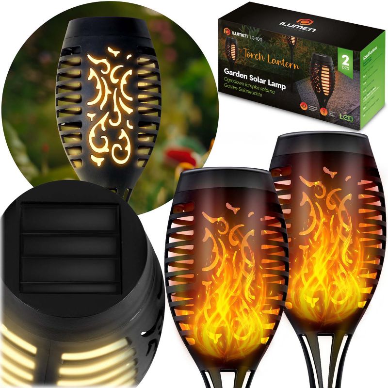 Lampka solarna Ilumen pochodnia naziemna wbijana LS-100 2 szt.