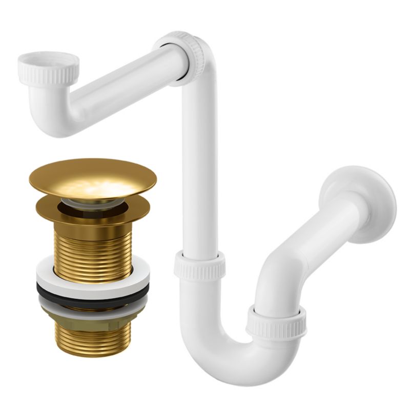 Syfon Umywalkowy Korek Klikklak Granitan Złoty Bez Przelewu 1 szt.