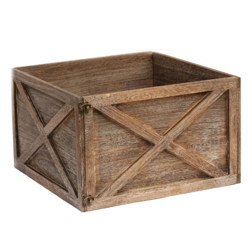 Osłona osłonka na donicę COIL drewniana rustykalna ozdobna 1 szt.