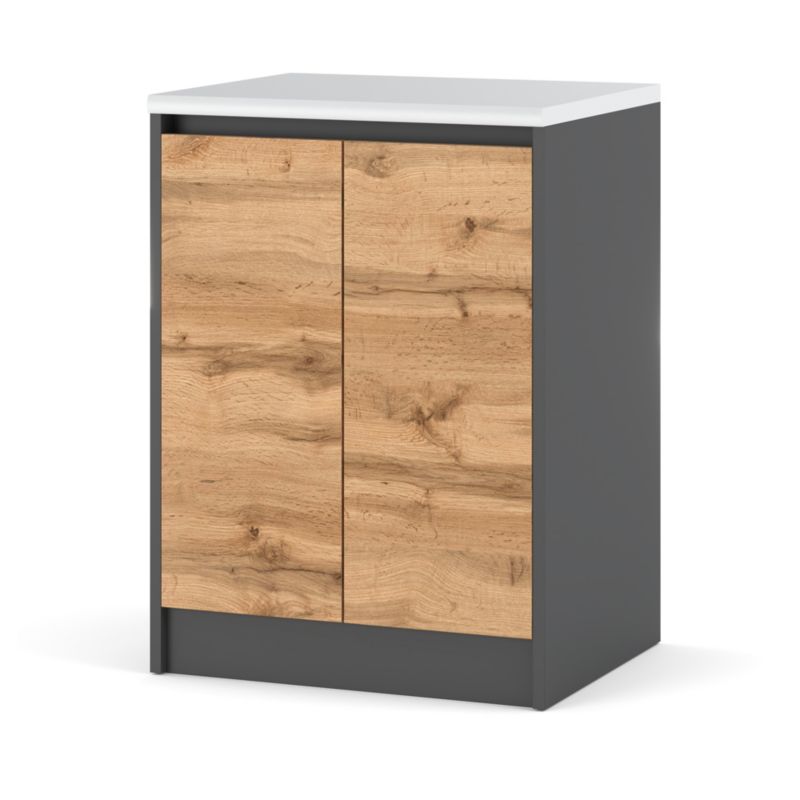 Szafka Kuchenna Hurtownia-Mebli Stojąca Bella dolna D60 60cm Szary Mat Dąb Wotan 60x47x85 cm 1szt.