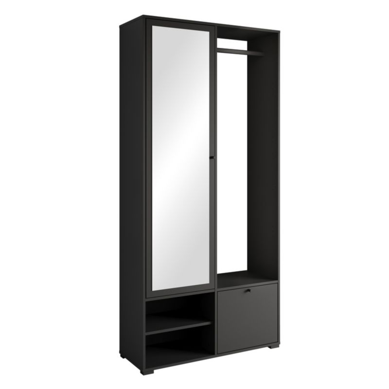 Garderoba MINIO go for it DAFNI 90 x 190 x 33 cm czarna 1 szt.