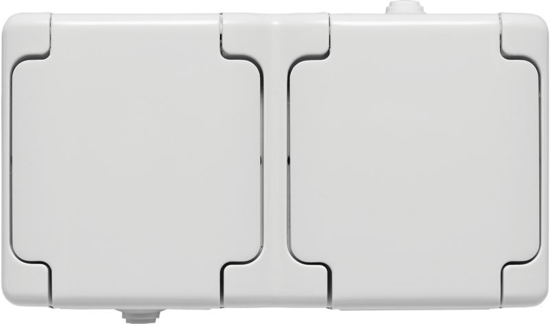 Gniazdo podwójne Kos natynkowe hermetyczne z uziemieniem białe IP54 1 szt.