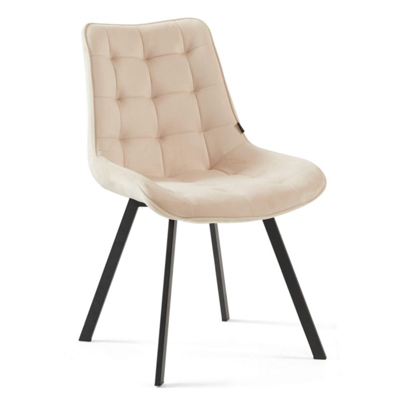 Krzesło welurowe Kobi Roxy kremowe 1 szt.