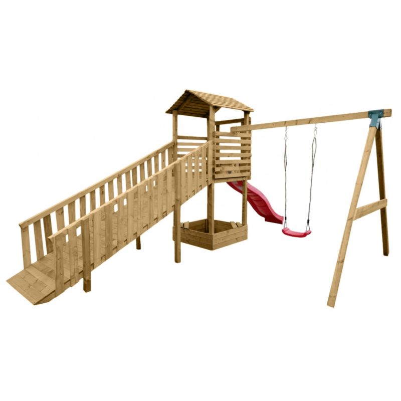 Drewniana wieża z podjazdem 4iQ Group Hugo 1 szt.