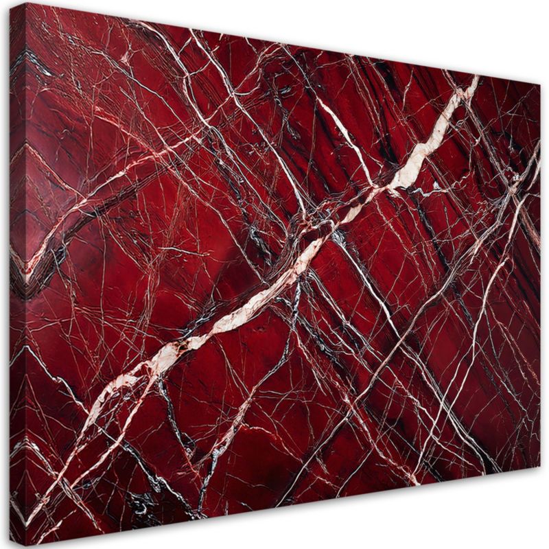 Obraz na płótnie Feeby Czerwony Marmur ze Złotem Styl Glamour 120x80cm 1szt