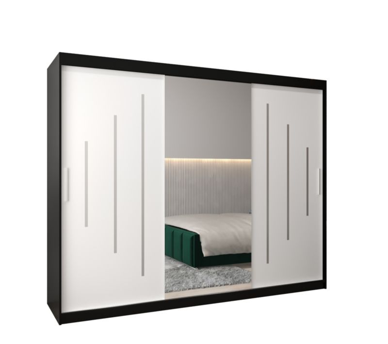 Szafa przesuwna Garderoba Abiks YORK 1 250 czarny/biały 1 szt.