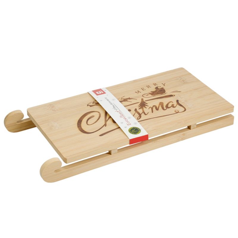Deska EDANTI Do Serwowania Świąteczna Na Boże Narodzenie Bambusowa Sanie Mikołaja 1 szt.