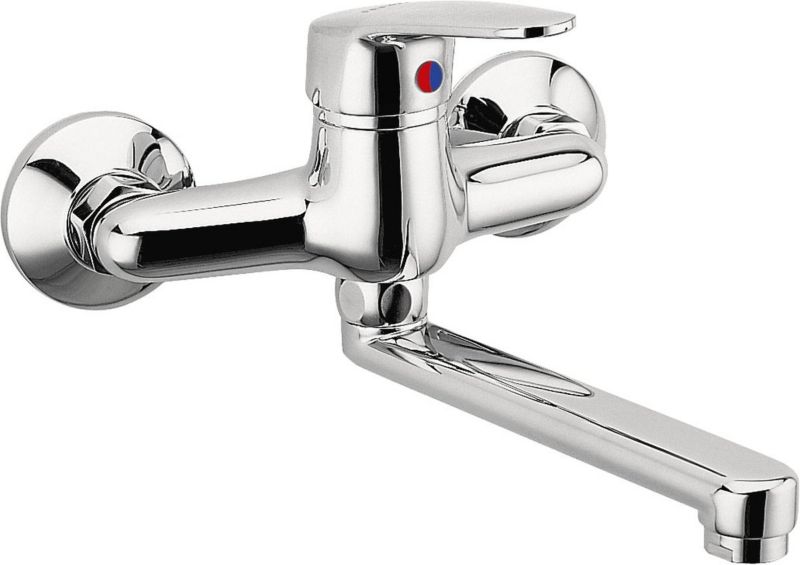 Bateria Umywalkowa Ścienna Ferro Smile Chrom Jednouchwytowa, 1 szt.