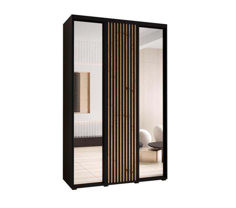 Szafa przesuwna Garderoba Abiks LANKO 2 150 gł. 60 czarny/czarny 1 szt.