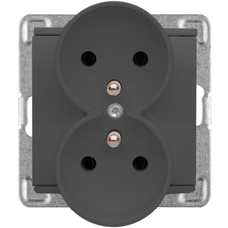 Gniazdo podwójne Polmark Verona bazalt