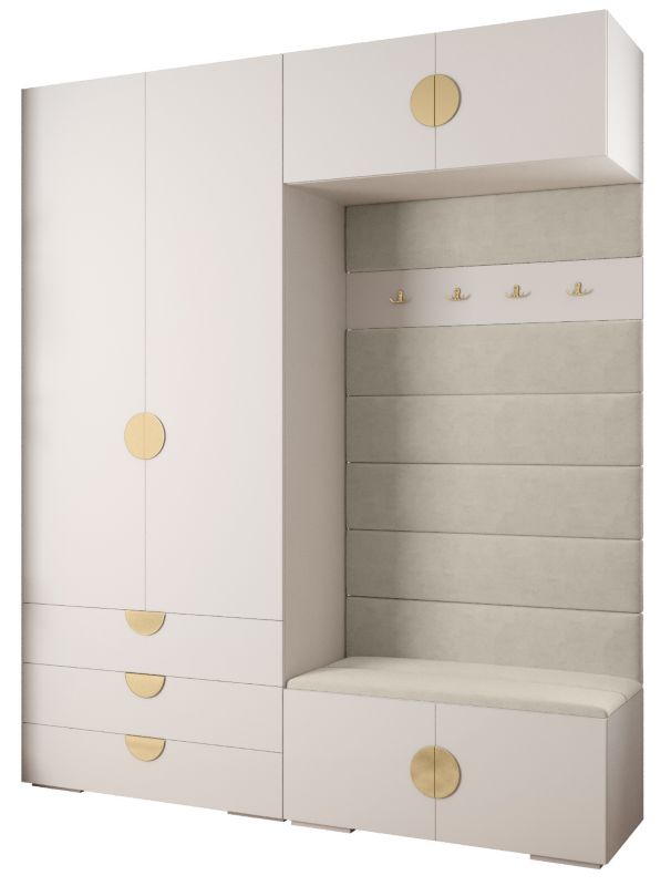 Garderoba do przedpokoju Abiks INOVA 4 Z12 biały+złoty+manila02 1 szt.