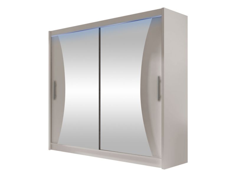 Szafa MIRJAN 24 z drzwiami przesuwnymi London V z oświetleniem RGB kaszmir/lustro 1 szt.