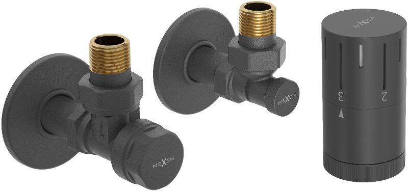 Zestaw termostatyczny kątowy Mexen G05 antracyt W901-958-904-66 1 szt.