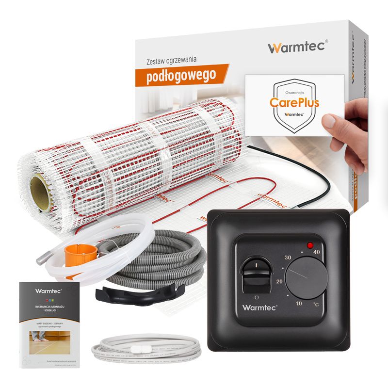 Mata grzewcza pod płytki Warmtec 15m² 170W/m² zestaw DS2-150/T73 czarny 1szt.