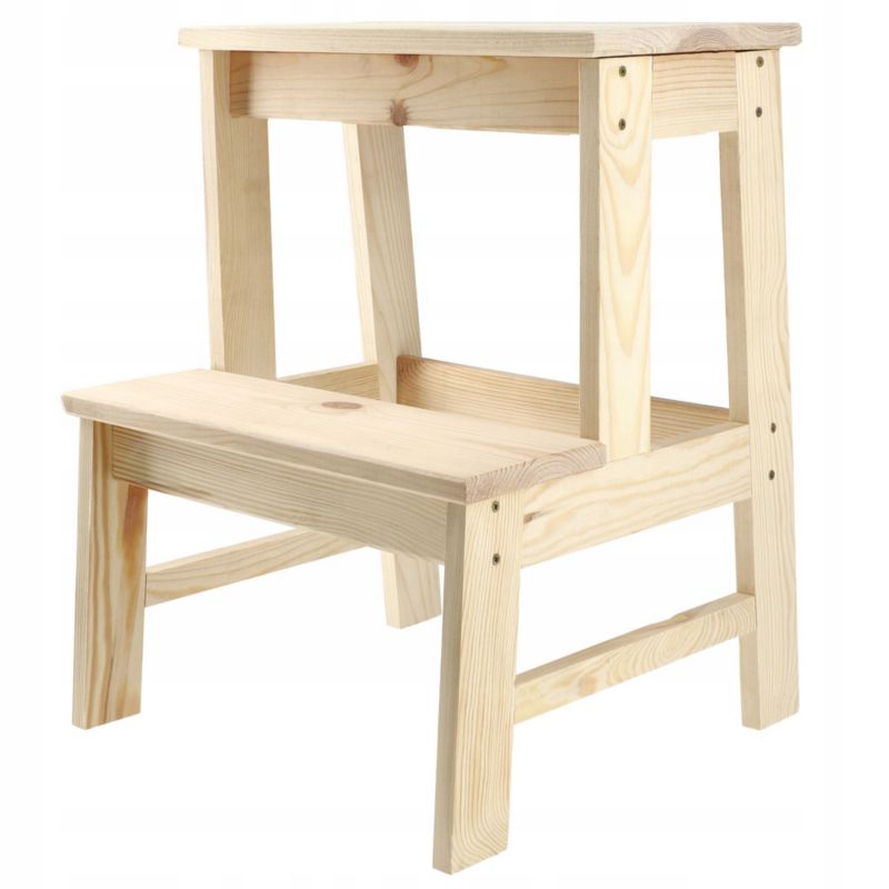 Taboret KADAX Drewniany Kuchenny Stołek 50cm Podest Ze Schodkiem Solidny 1 szt.