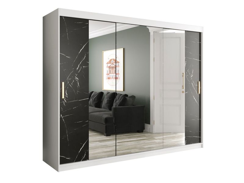 Szafa MIRJAN 24 Marmur T2 250 biały mat / czarny marmur 1 szt.