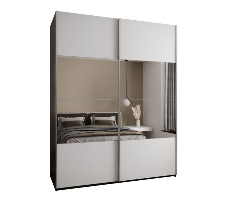 Szafa przesuwna Abiks LUX 4 wysoka szer.190cm czarny/biały/srebrny 1szt.