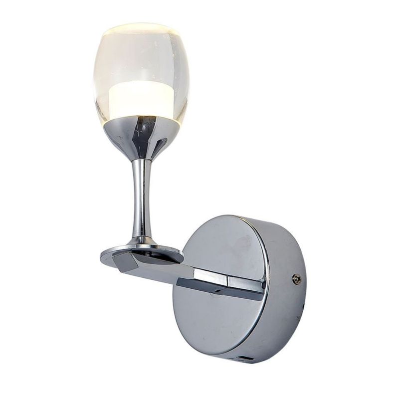 Kinkiet ścienny Milagro Coppa chromowany przezroczysty-biały LED 5W 4000K 350lm IP20 wym: 21 x 10 x 14 cm - 1 szt.