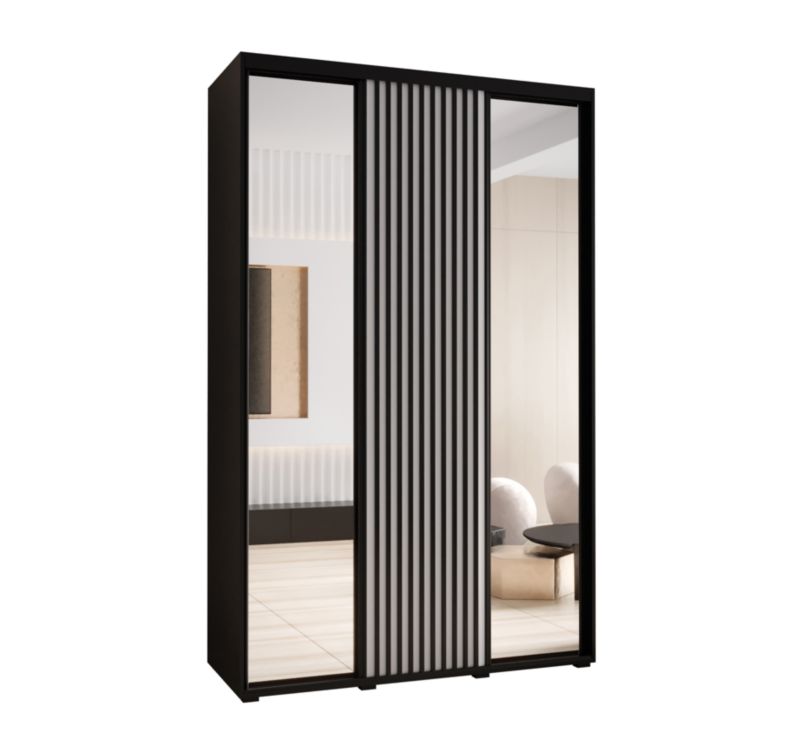 Szafa przesuwna Garderoba Abiks LANKO 2 150 gł. 45 czarny/biały 1 szt.