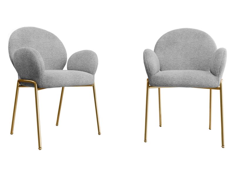 Komplet dwóch nowoczesnych krzeseł MIRJAN 24 Muz DC-1261/GL szary 2 szt.