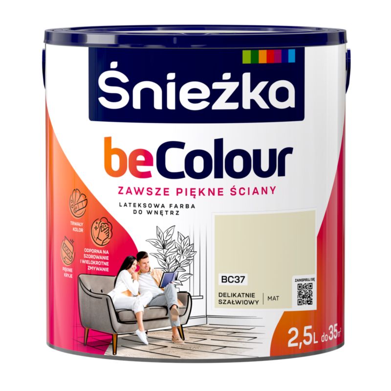 Farba Śnieżka Becolour delikatnie szałwiowy 2,5 l