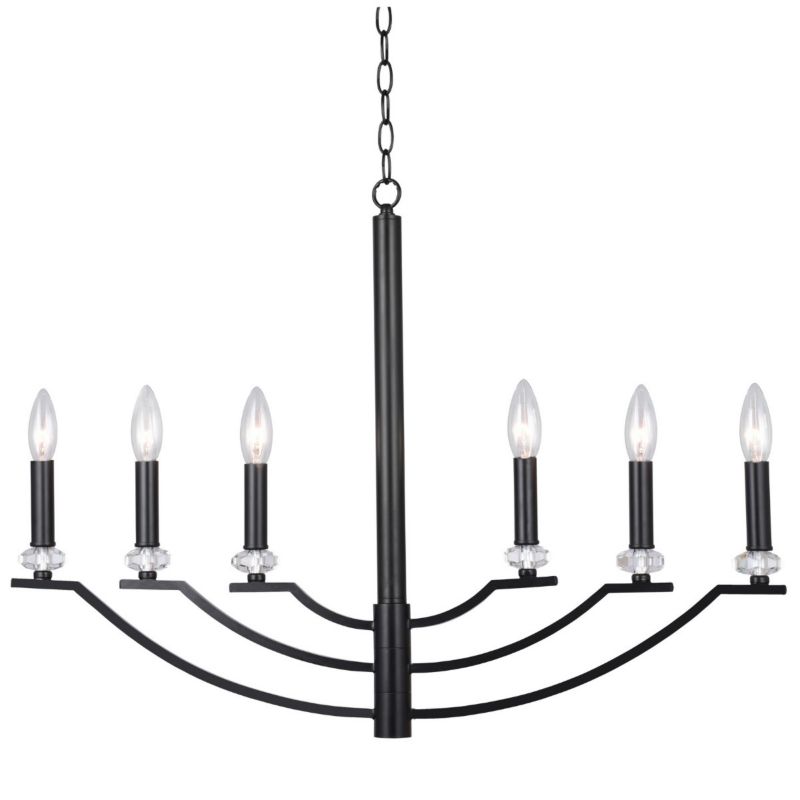 Żyrandol Polux Hims czarny wym: 125 x 59 x 81 cm 6xE14 x 1 szt.