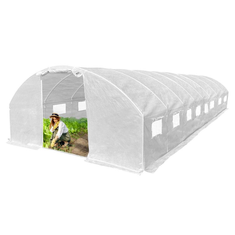 Tunel ogrodowy 4iQ Group 4x10m Biały Folia UV 25mm 1szt.