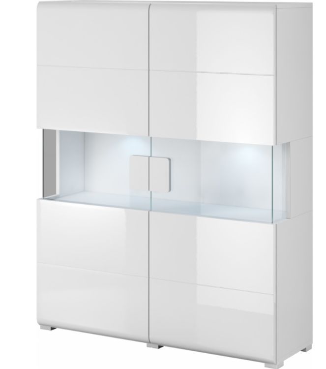 Komoda HELVETIA wysoka TOLEDO 2D 122 biała połysk 1 szt.