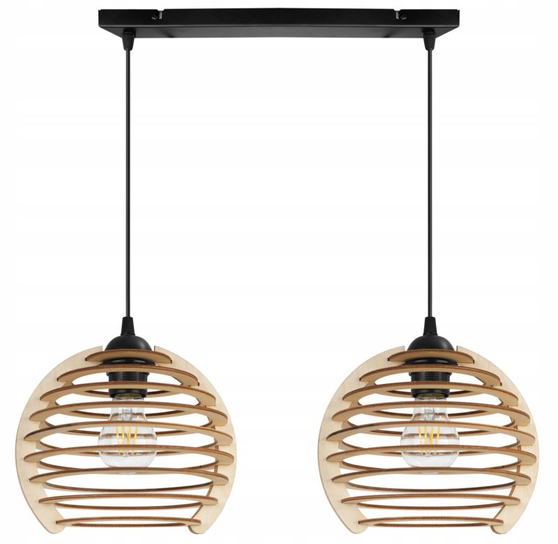 Lampa sufitowe wisząca Light Home LH Timber 2x E27 60W czarny 1szt.