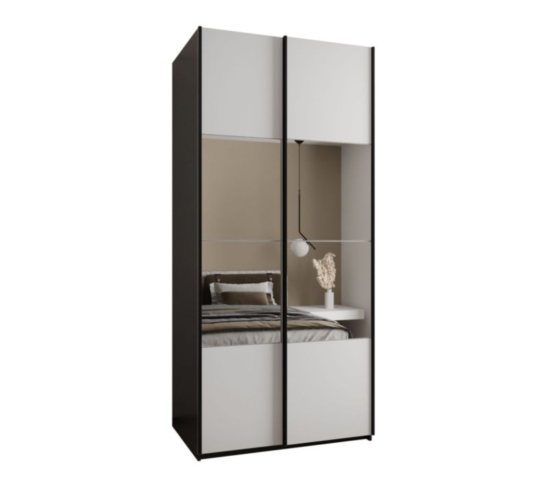 Szafa przesuwna Abiks LUX 4 wysoka szer.110cm czarny/biały/czarny 1szt.