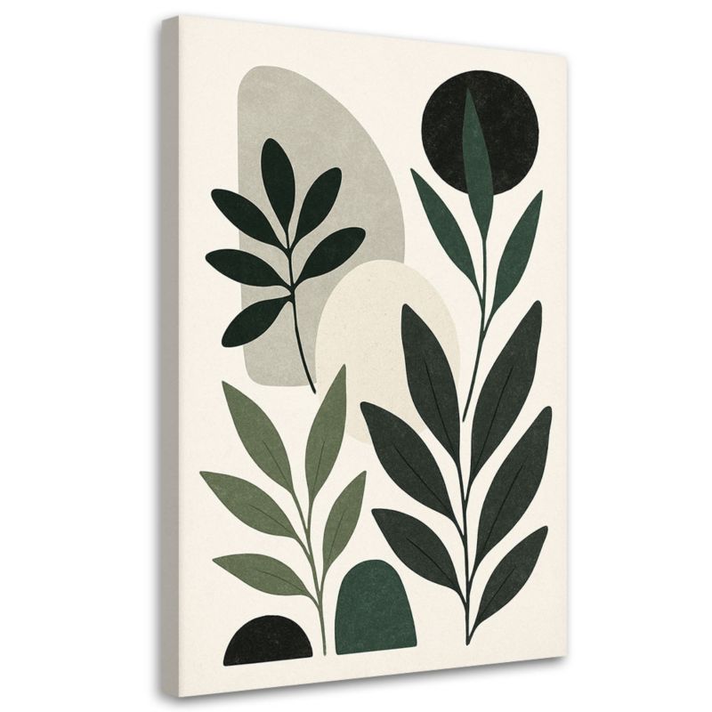 Obraz na płótnie Feeby Liście Zieleń Minimalizm Abstrakcja 80x120cm 1szt