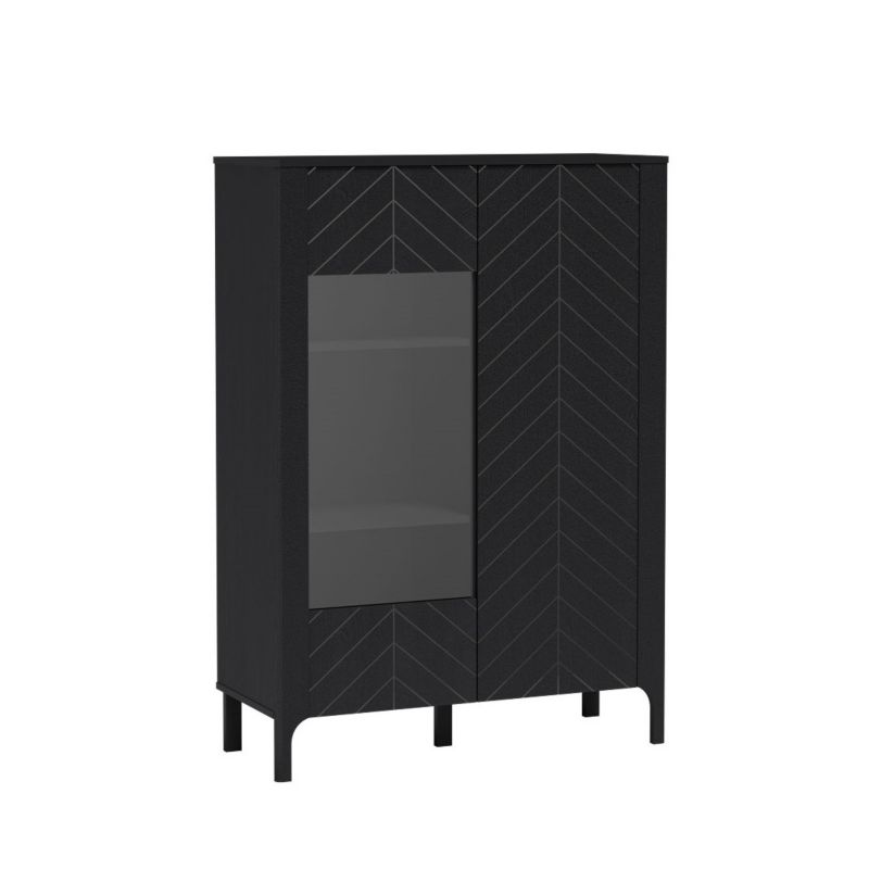 Witryna dwudrzwiowa Bettso Lumi do salonu czarny 1szt.
