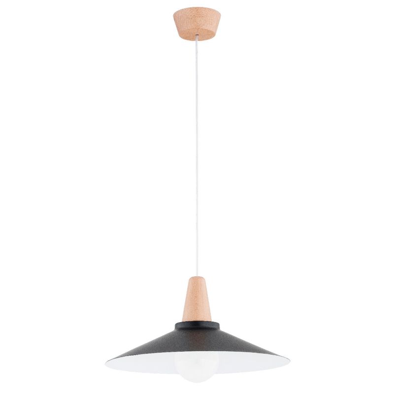 Lampa wisząca Alfa Nilan 3980 jasne drewno-czarna-biała do kuchni 1xE27 x 15W 1 szt.