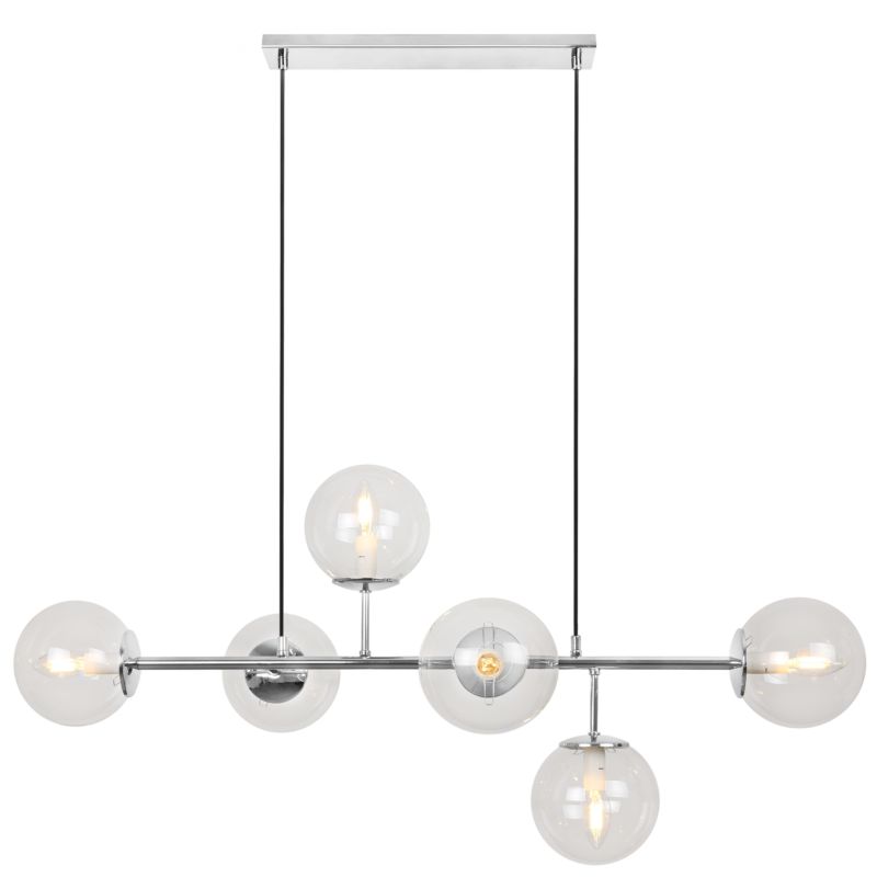 Lampa sufitowa wisząca Light Home LH Siena 6x E14 40W chrom klosz transparentny 1szt.