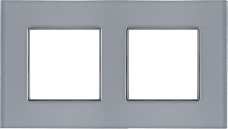 Ramka podwójna Rosa szklana metaliczne srebro