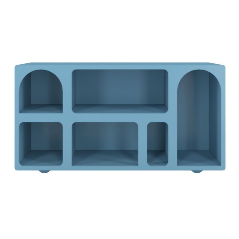 Drewniana komoda z łukami Visby OLIMPIA long niebieska 1 szt.