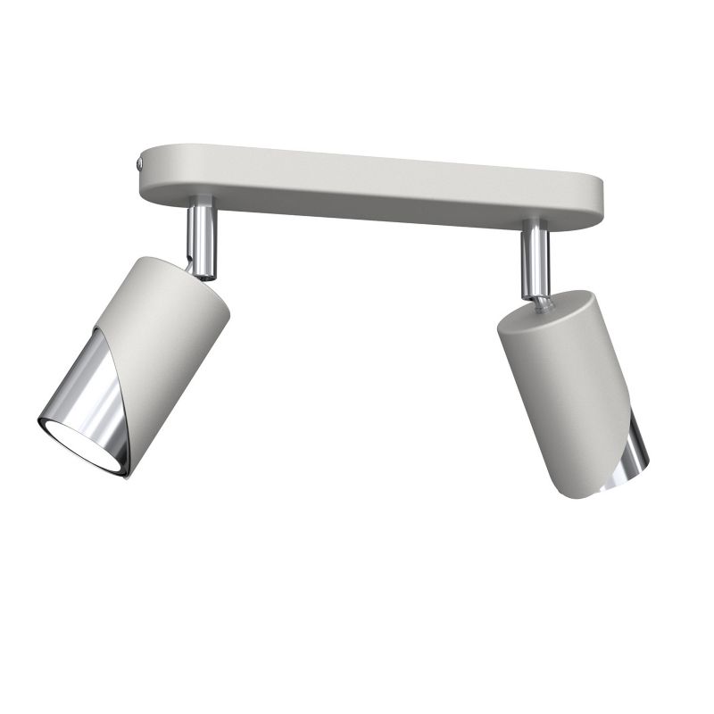 Lampa sufitowa Luminex Shift jasnoszaro-chromowana Listwa z lampami 2 x GU10 x 15W wym: 17 x 24 x 5,5 cm - 1 szt.