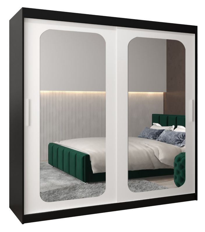 Szafa przesuwna Garderoba Abiks PROMO T3 200 czarny/biały 1 szt.